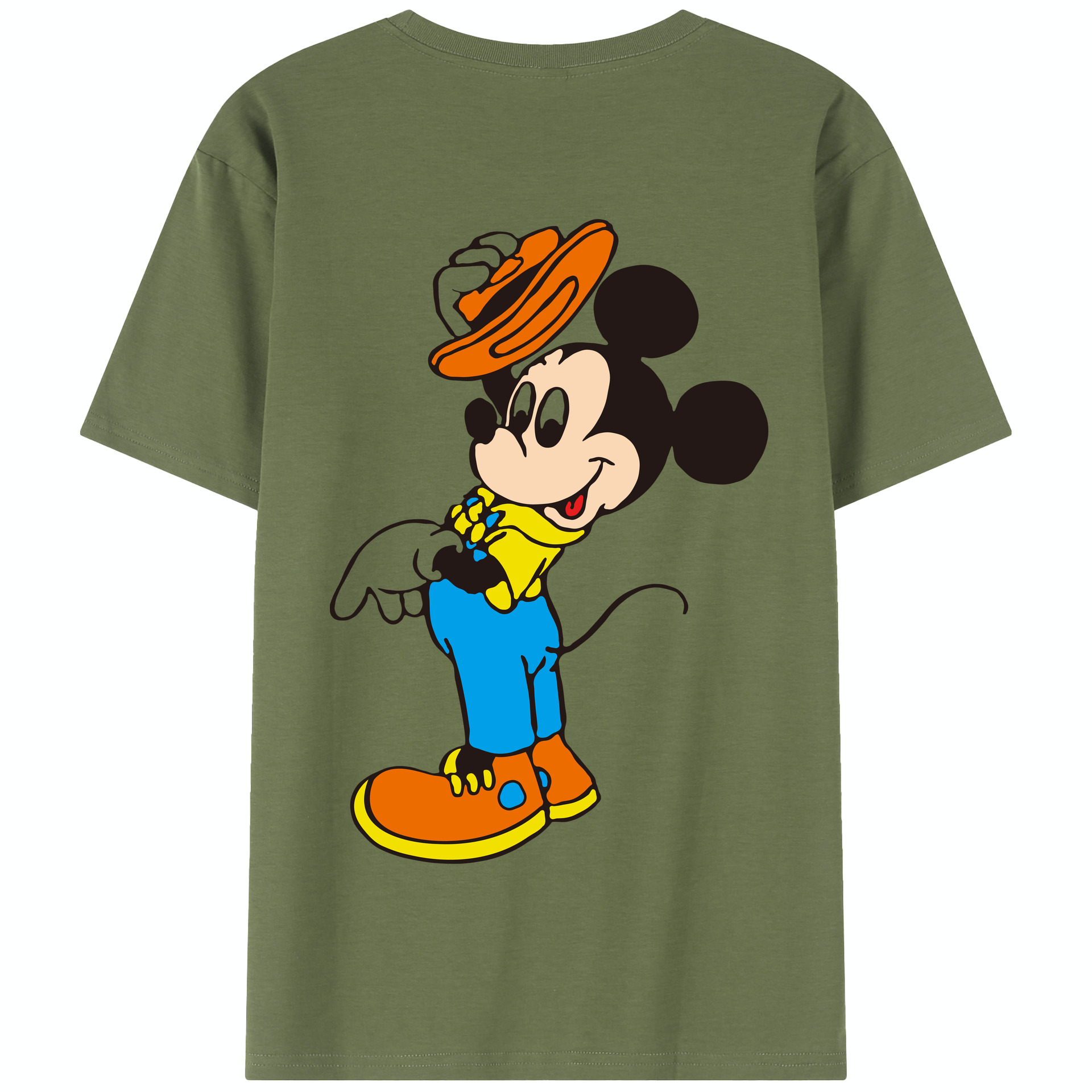 （画像用） ミッキーマウス Mickey Mouse 綿100％半袖Tシャツ（背面プリント）